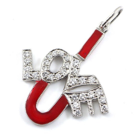 Tiffany Jewelry - Tiffany Pendant I Love You Diamond Red Enamel Platinum